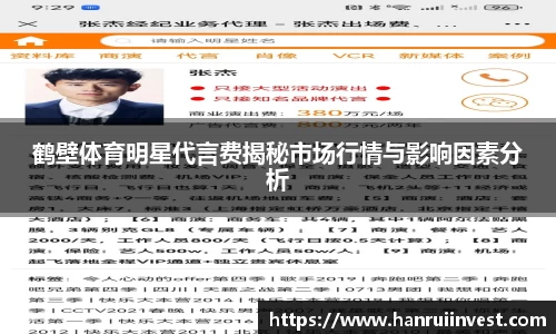鹤壁体育明星代言费揭秘市场行情与影响因素分析